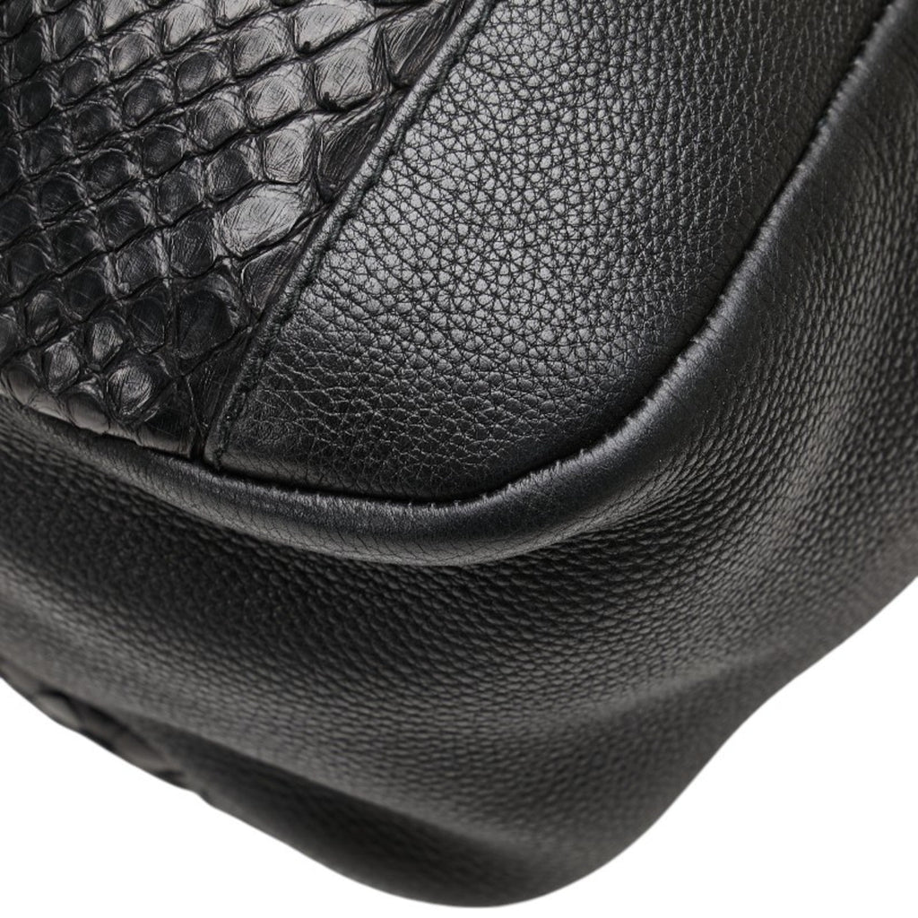 Gucci Black Leather Shoulder Bag Tote Bag (Pre-Owned)
