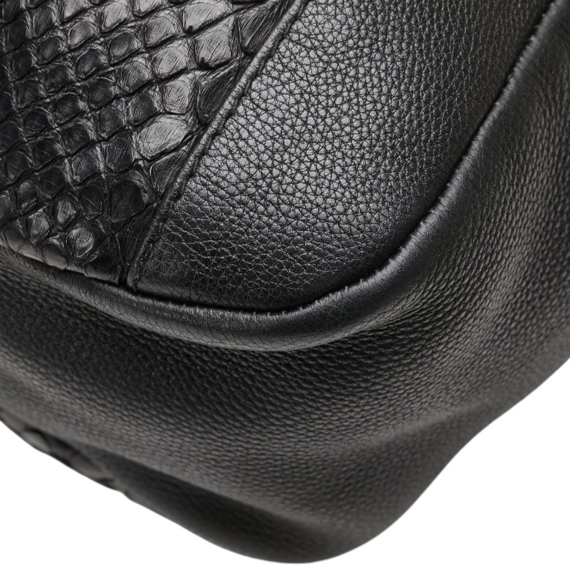 Gucci Black Leather Shoulder Bag Tote Bag (Pre-Owned)
