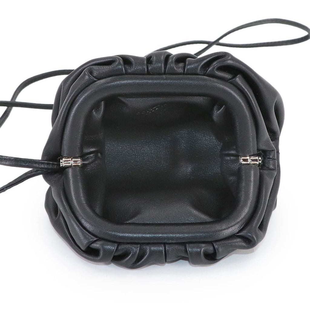 Bottega Veneta Black Leather Coin Purse/Coin Case (Pre-Owned)