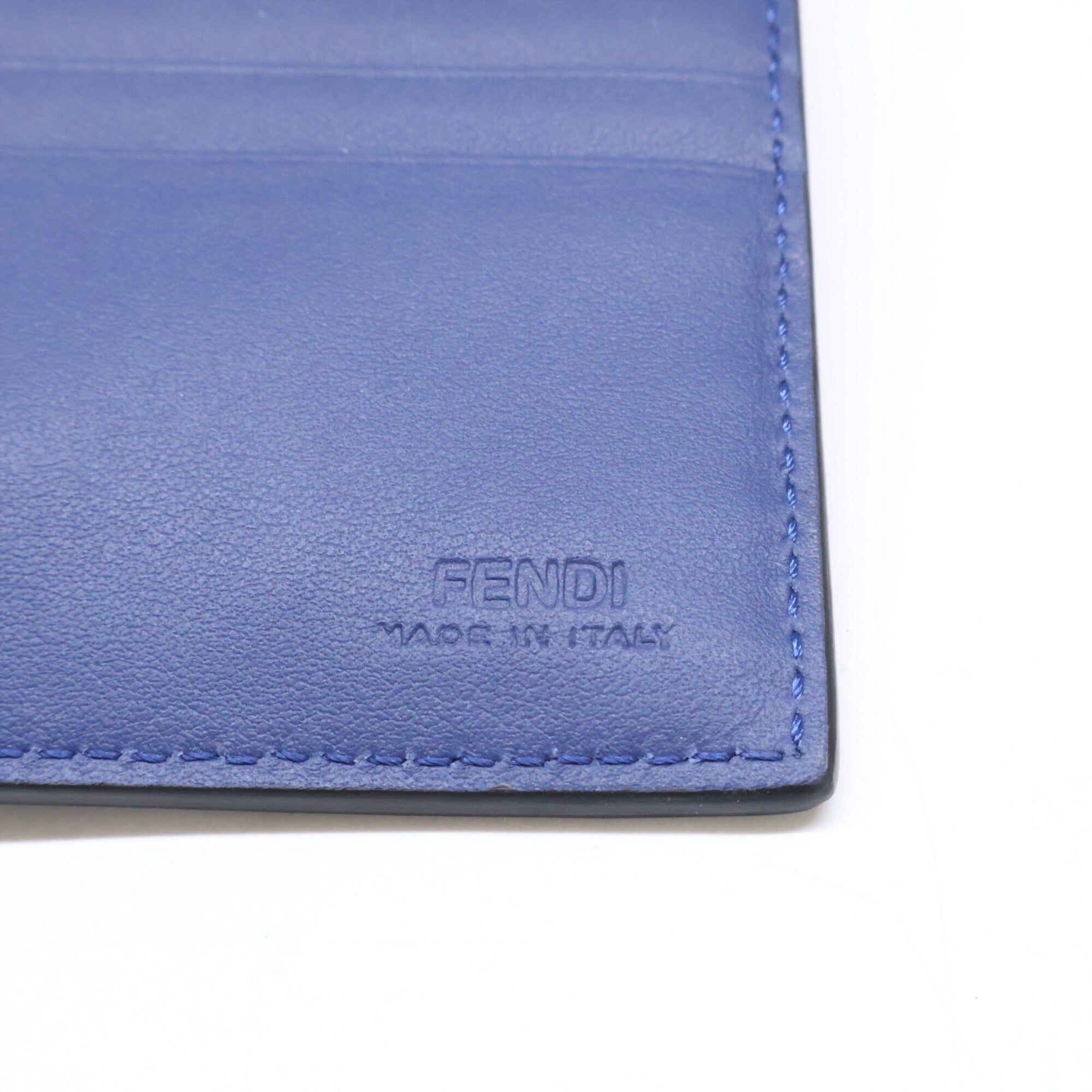 Fendi Blue Leather Wallet (Bi-Fold) (Pre-Owned)