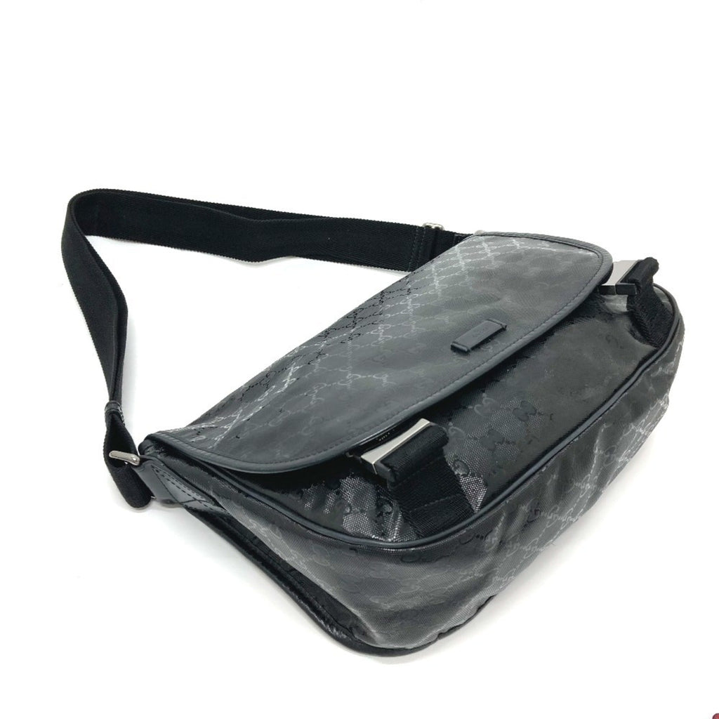 Gucci Black Gg Imprimé Messenger Bag Shoulder Bag (Pre-Owned)