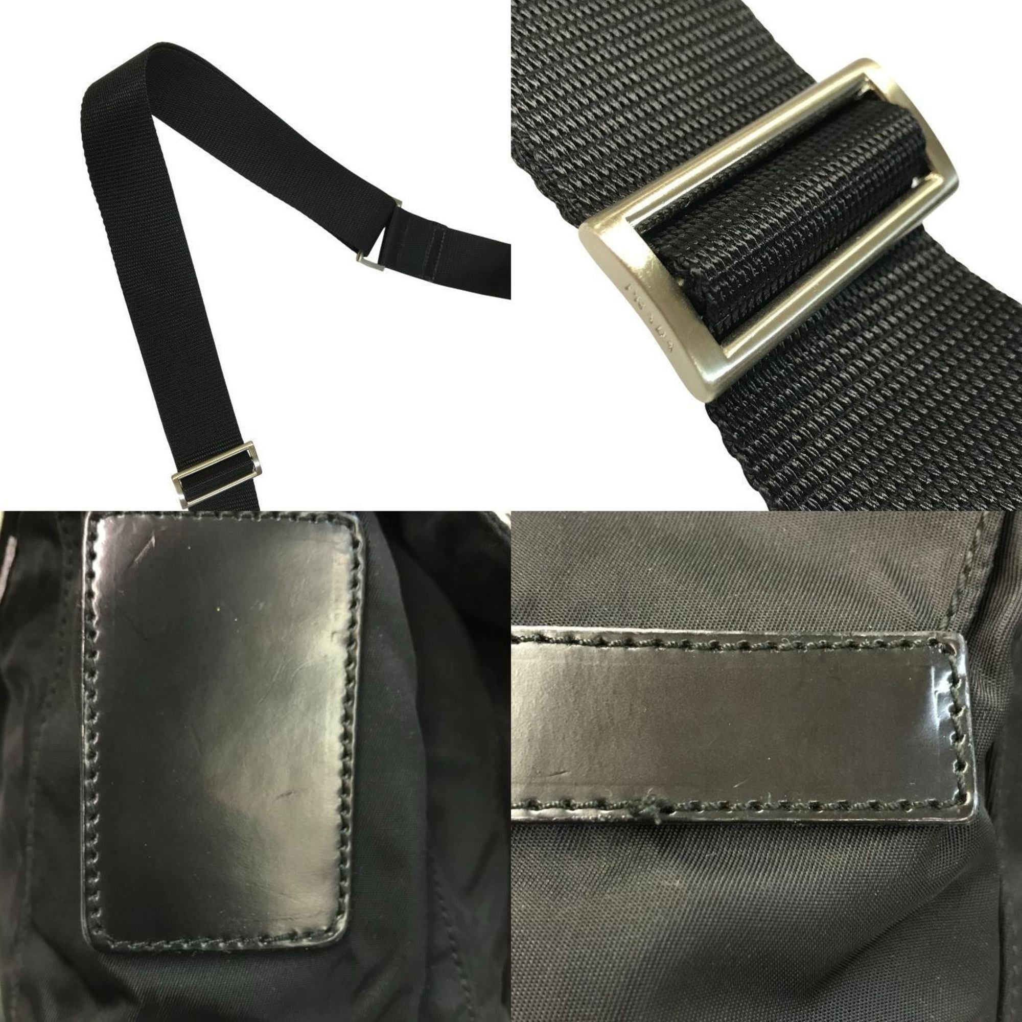 Prada Black Nylon Leather Shoulder Bag (Pre-Owned)