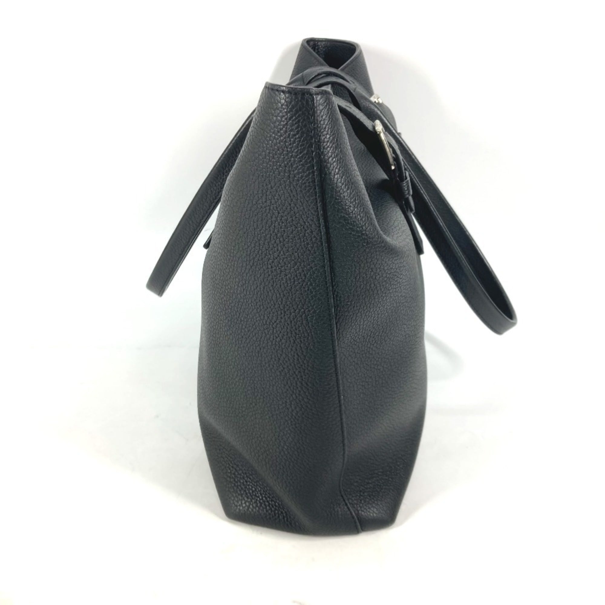 Louis Vuitton Black Noir Leather Shoulder Bag Tote Bag (Pre-Owned)