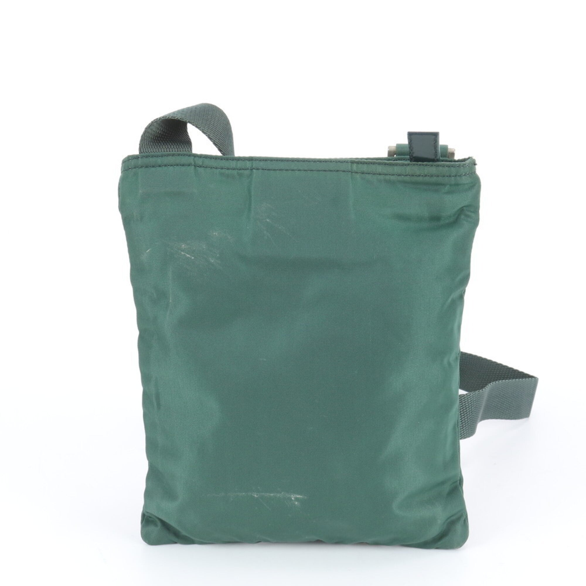 Prada Green Nylon Leather Shoulder Bag (Pre-Owned)