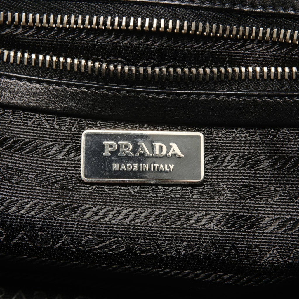 Prada Black Nylon Leather Shoulder Bag (Pre-Owned)
