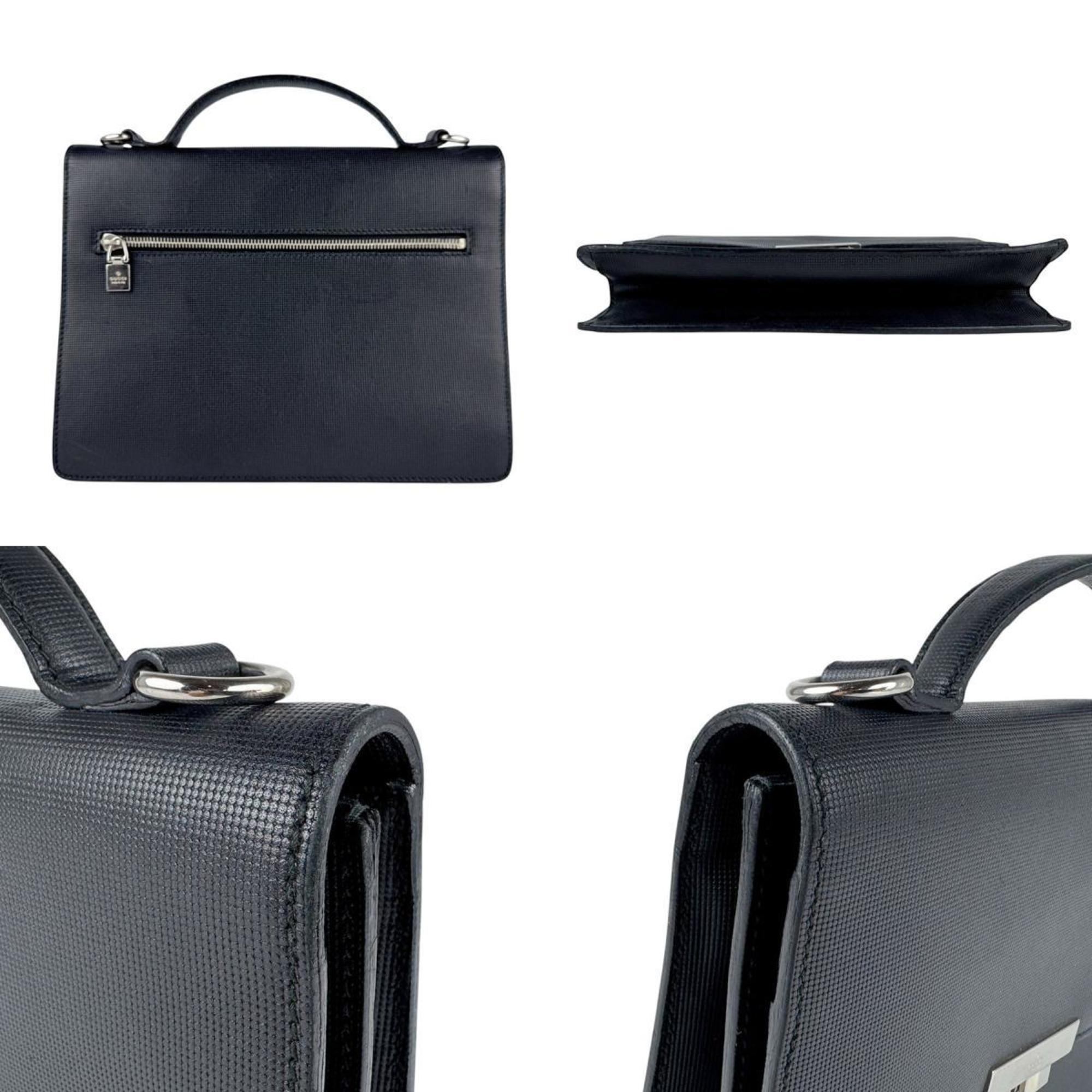 Gucci Black Leather Handbag Shoulder Bag (Pre-Owned)