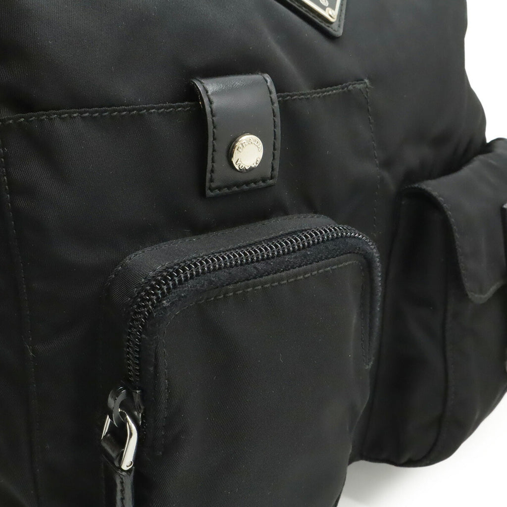 Prada Nero Nylon Leather Shoulder Bag (Pre-Owned)