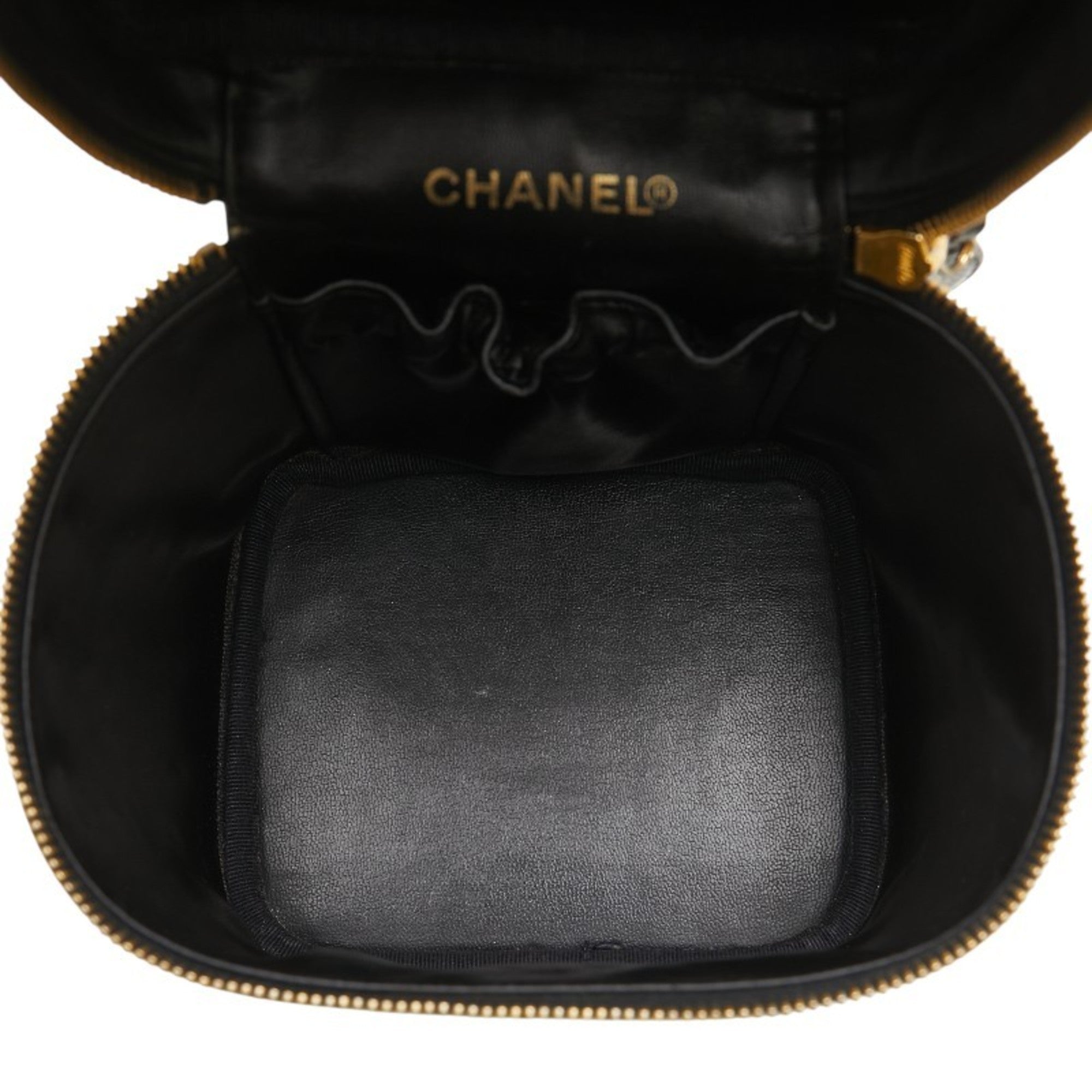 Chanel Black Grained Calfskin Pouch Vanity Bag (Pre-Owned)