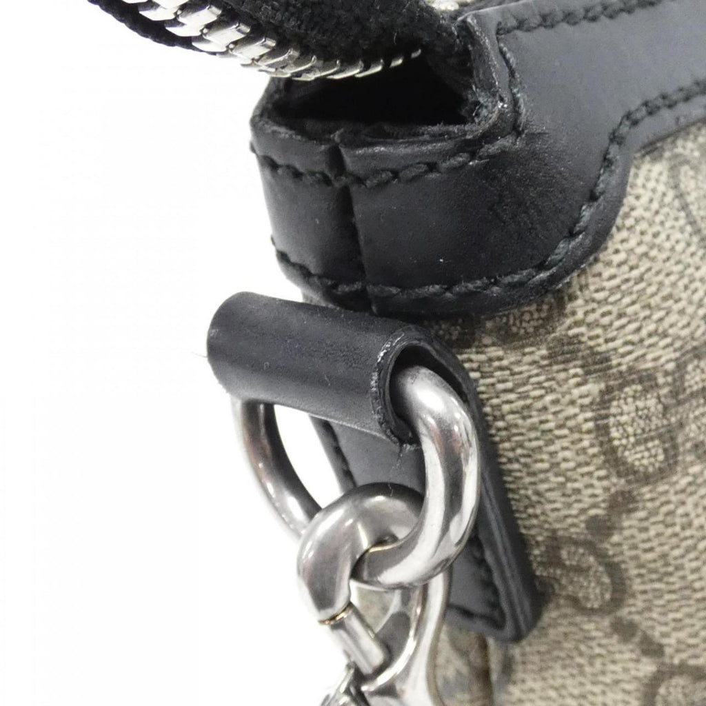 Gucci Beige Black Gg Supreme Shoulder Bag (Pre-Owned)