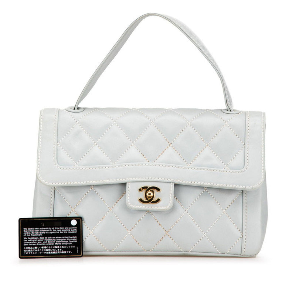 Chanel Blue Leather Handbag (Pre-Owned)