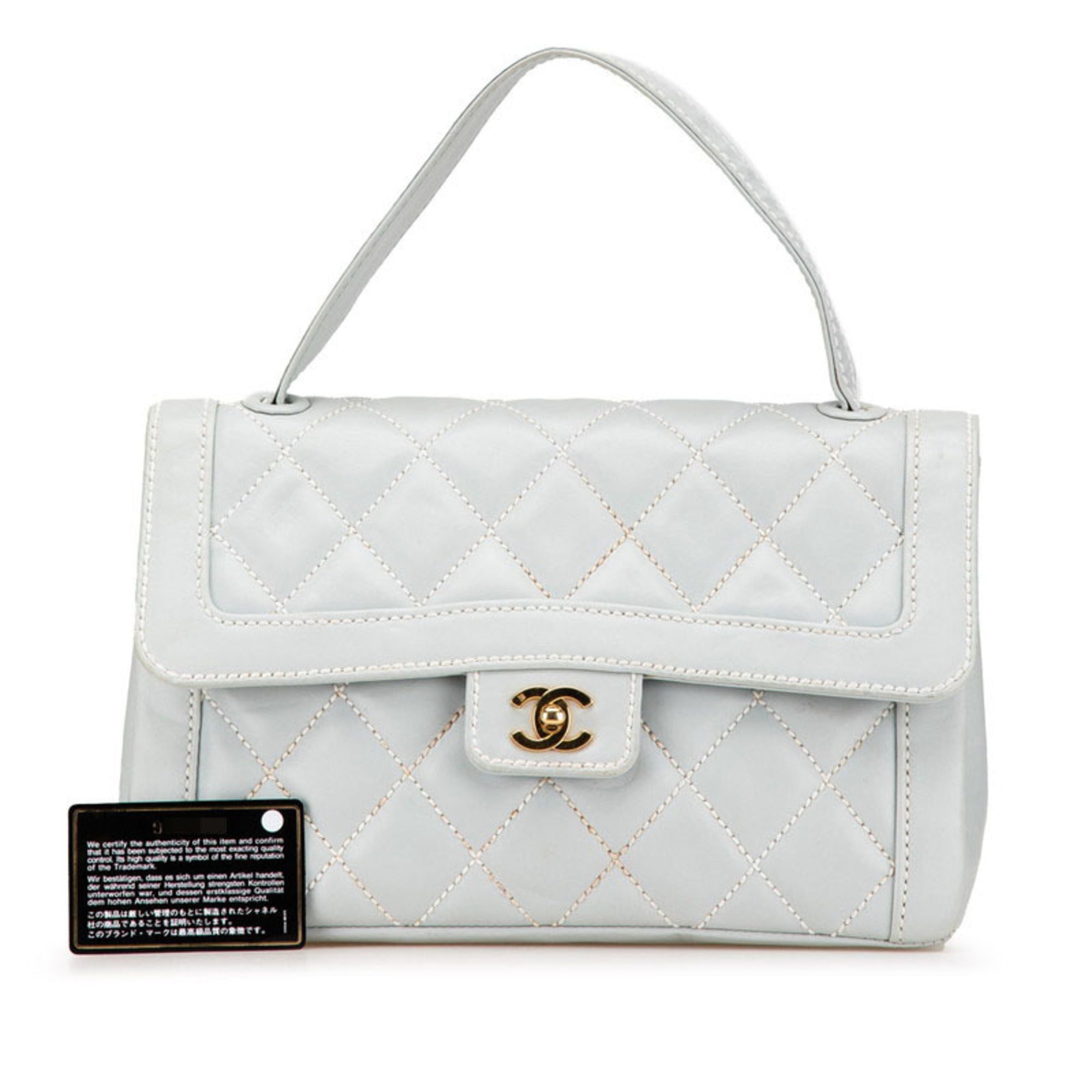 Chanel Blue Leather Handbag (Pre-Owned)