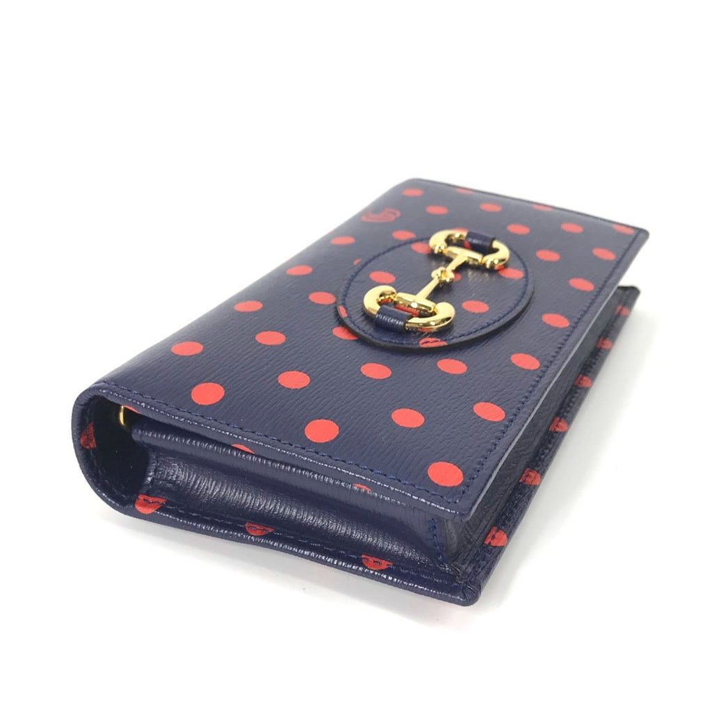 Gucci Navy Leather Long Wallet (Bi-Fold) (Pre-Owned)
