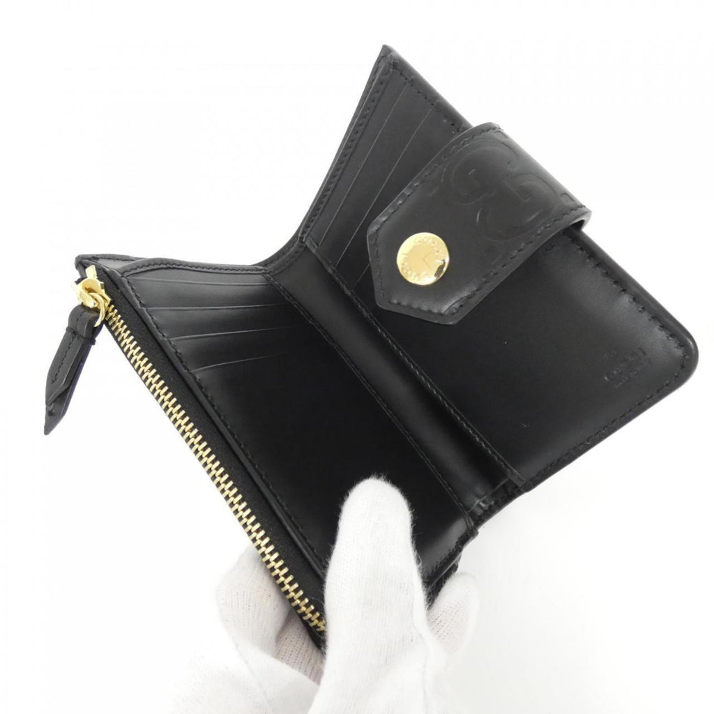 Gucci Black Gg Leather Wallet (Bi-Fold) (Pre-Owned)