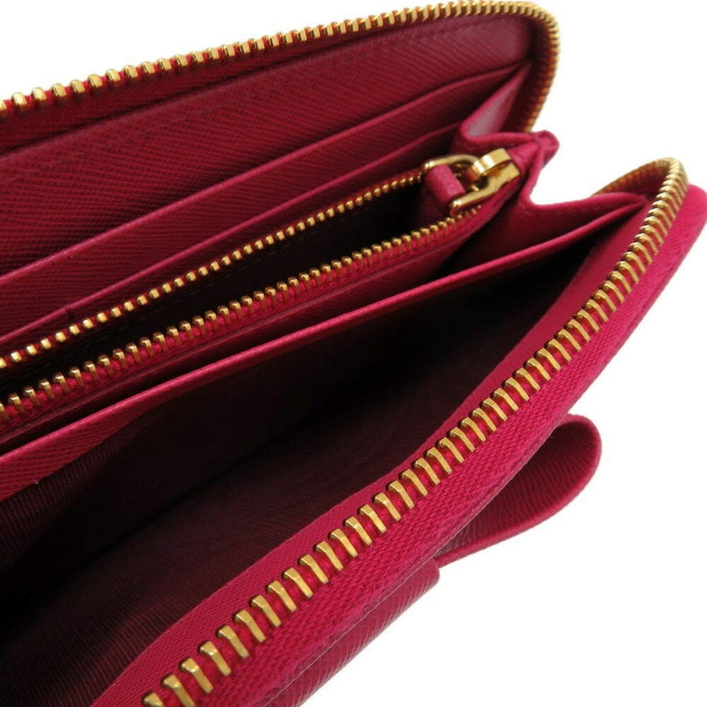 Prada Pink Leather Long Wallet (Bi-Fold) (Pre-Owned)