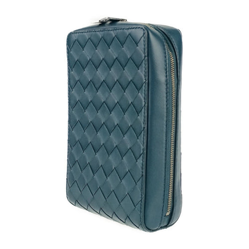 Bottega Veneta Blue Intrecciato Handbag Shoulder Bag Tote Bag (Pre-Owned)