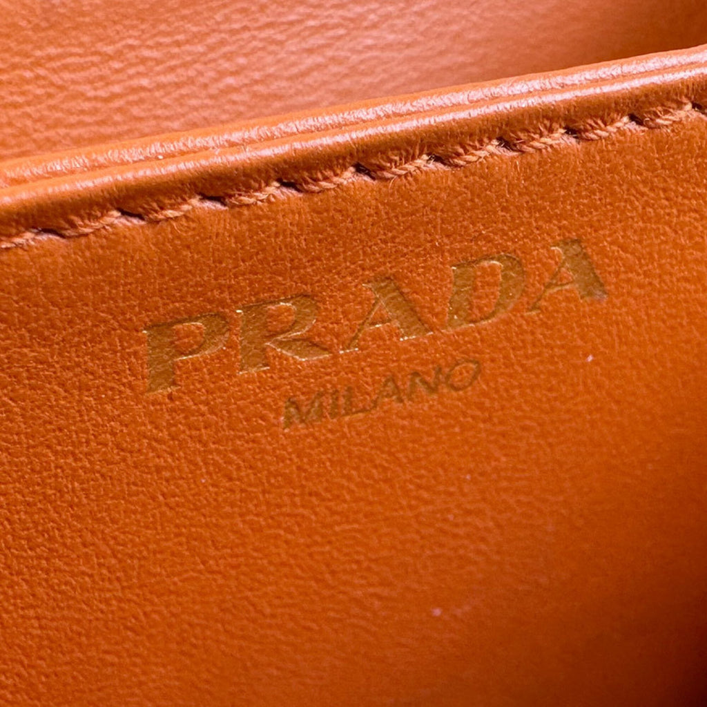 Prada Orange Leather Coin Purse/Coin Case (Pre-Owned)