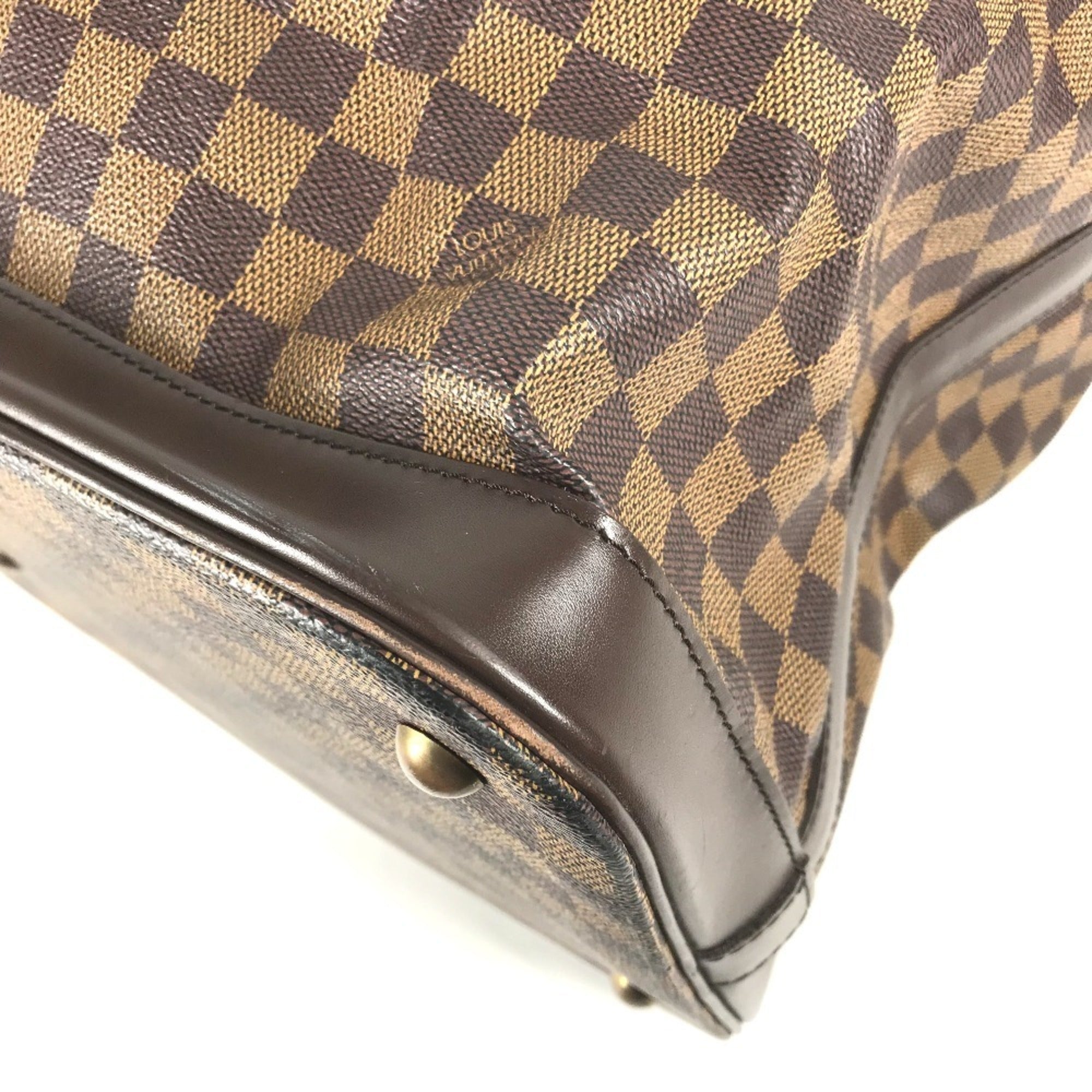 Louis Vuitton Damier Brown Ebene Damier Canvas Boston Bag Handbag (Pre-Owned)