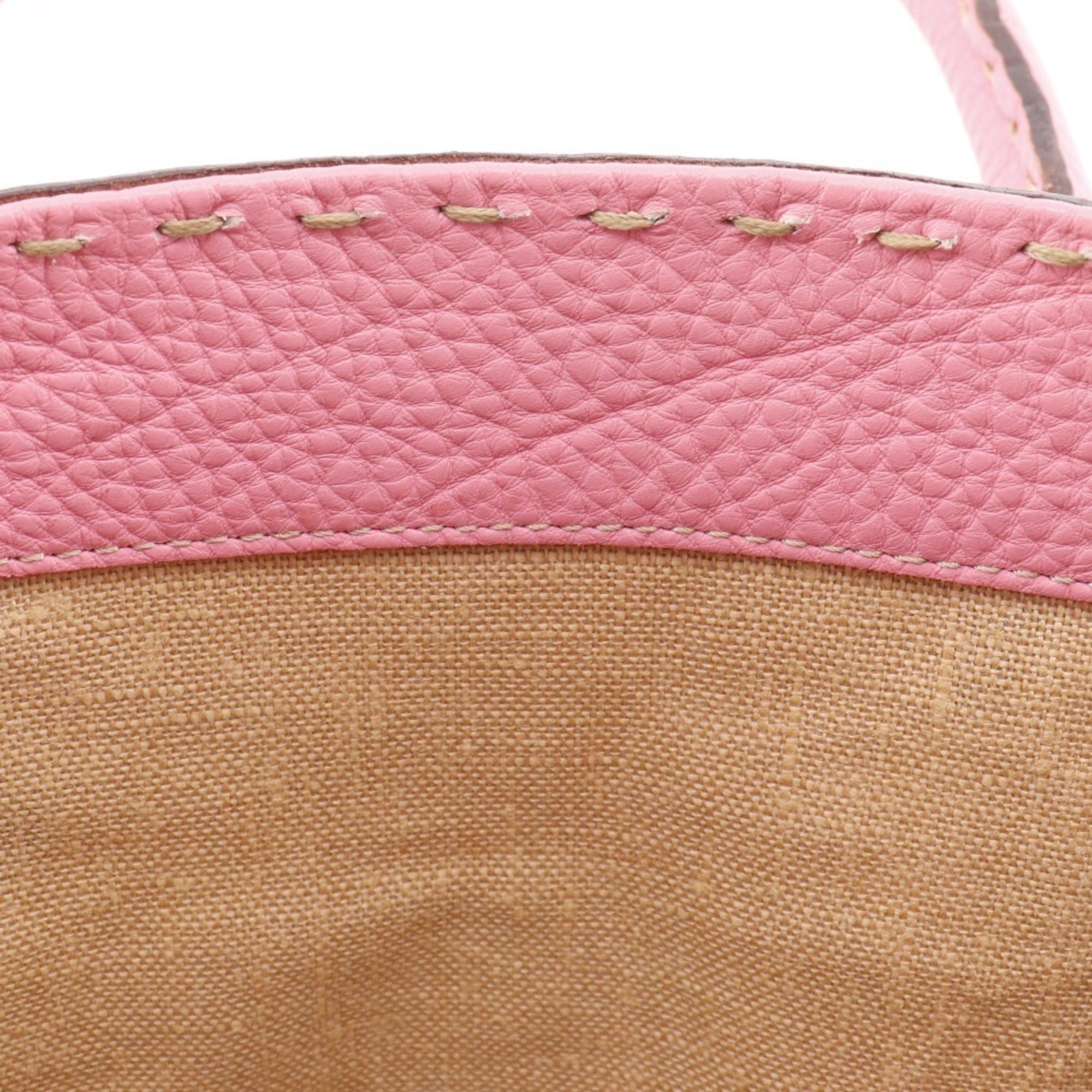 Fendi Selleria Pink Leather Handbag (Pre-Owned)