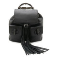 Gucci Black Bamboo Leather Backpack Shoulder Bag (Pre-Owned)