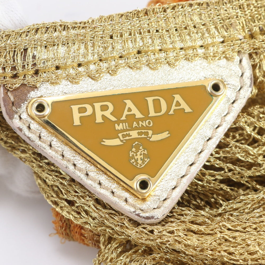 Prada Brown Mesh Handbag Tote Bag (Pre-Owned)