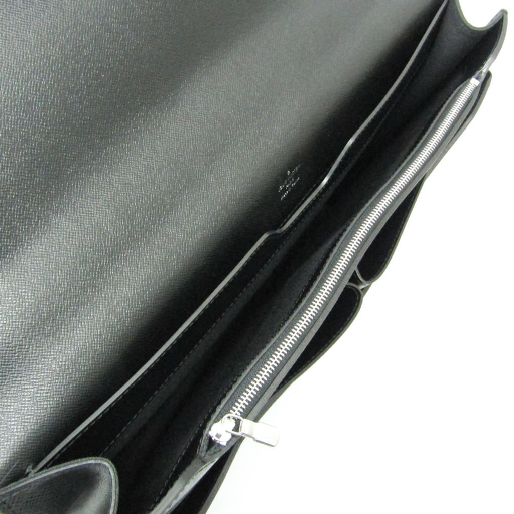 Louis Vuitton Robusto 1 Briefcase Taiga Leather Black Leather Briefcase Bag (Pre-Owned)