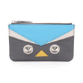 Fendi Blue Gray Multi-Color Leather Coin Purse/Coin Case (Pre-Owned)