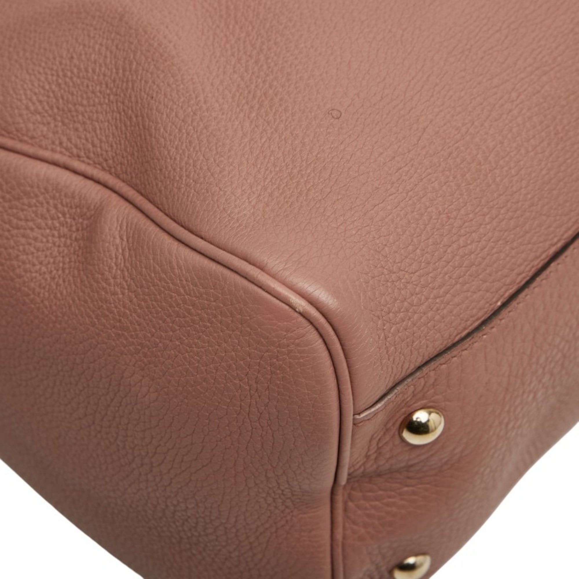 Gucci Pink Leather Handbag Shoulder Bag (Pre-Owned)
