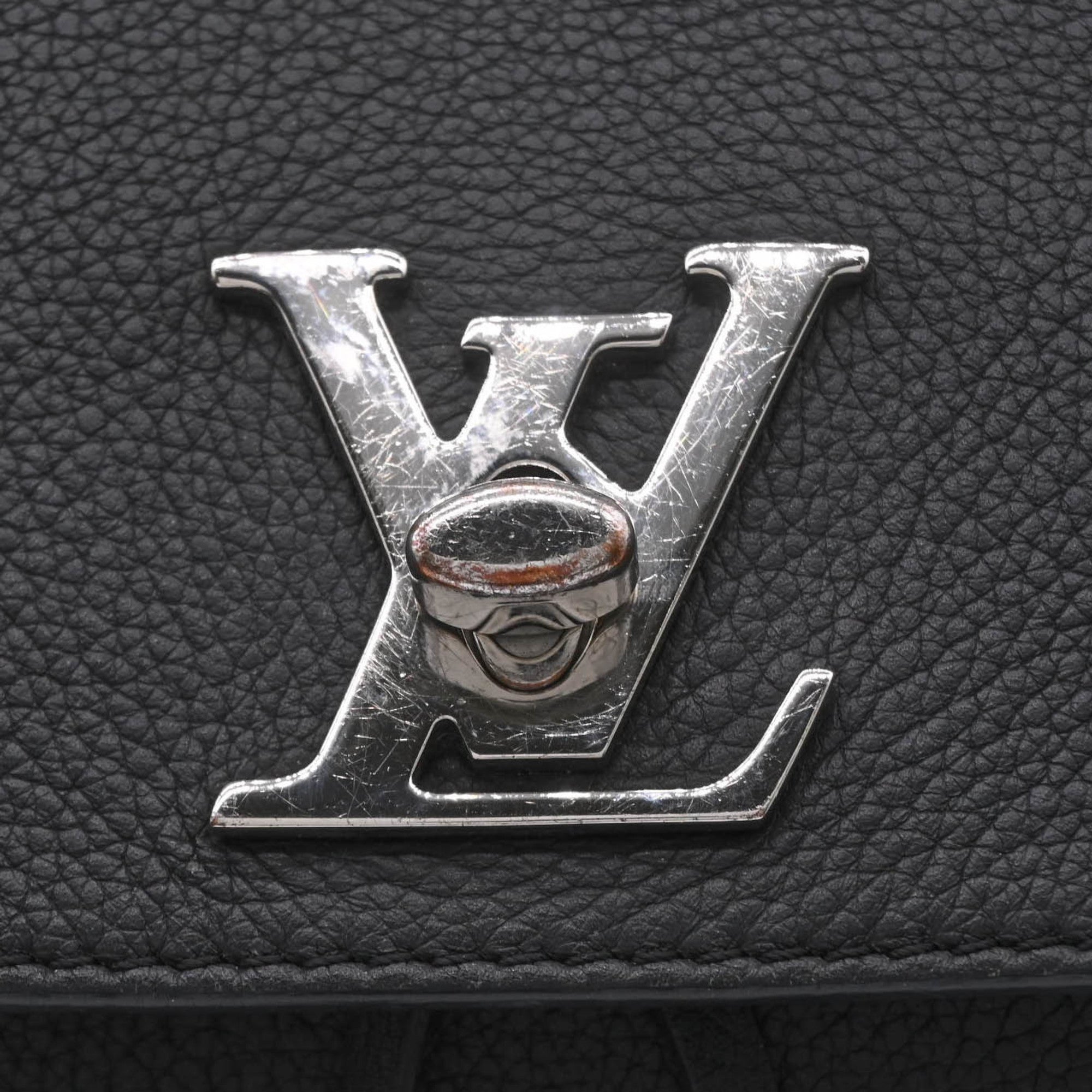 Louis Vuitton Black Leather Backpack (Pre-Owned)