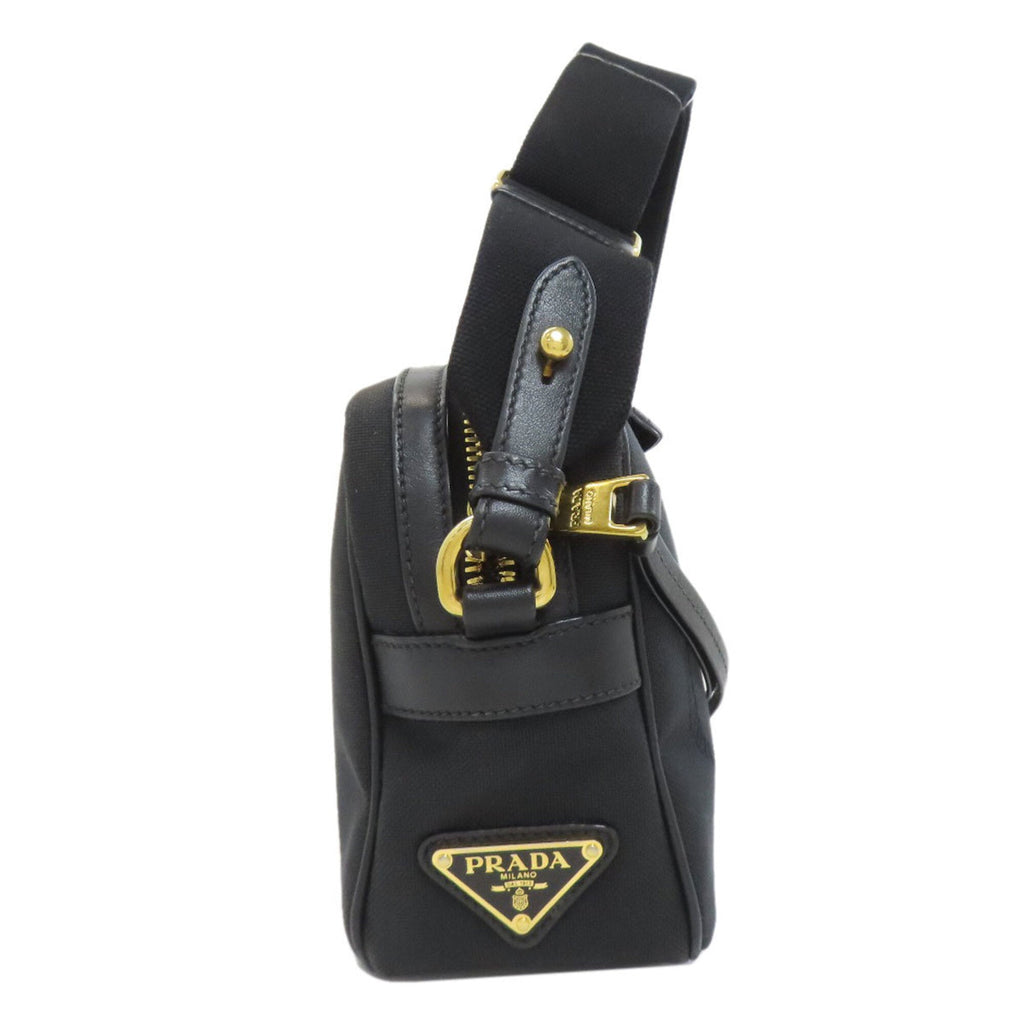 Prada Black Canvas Shoulder Bag (Pre-Owned)