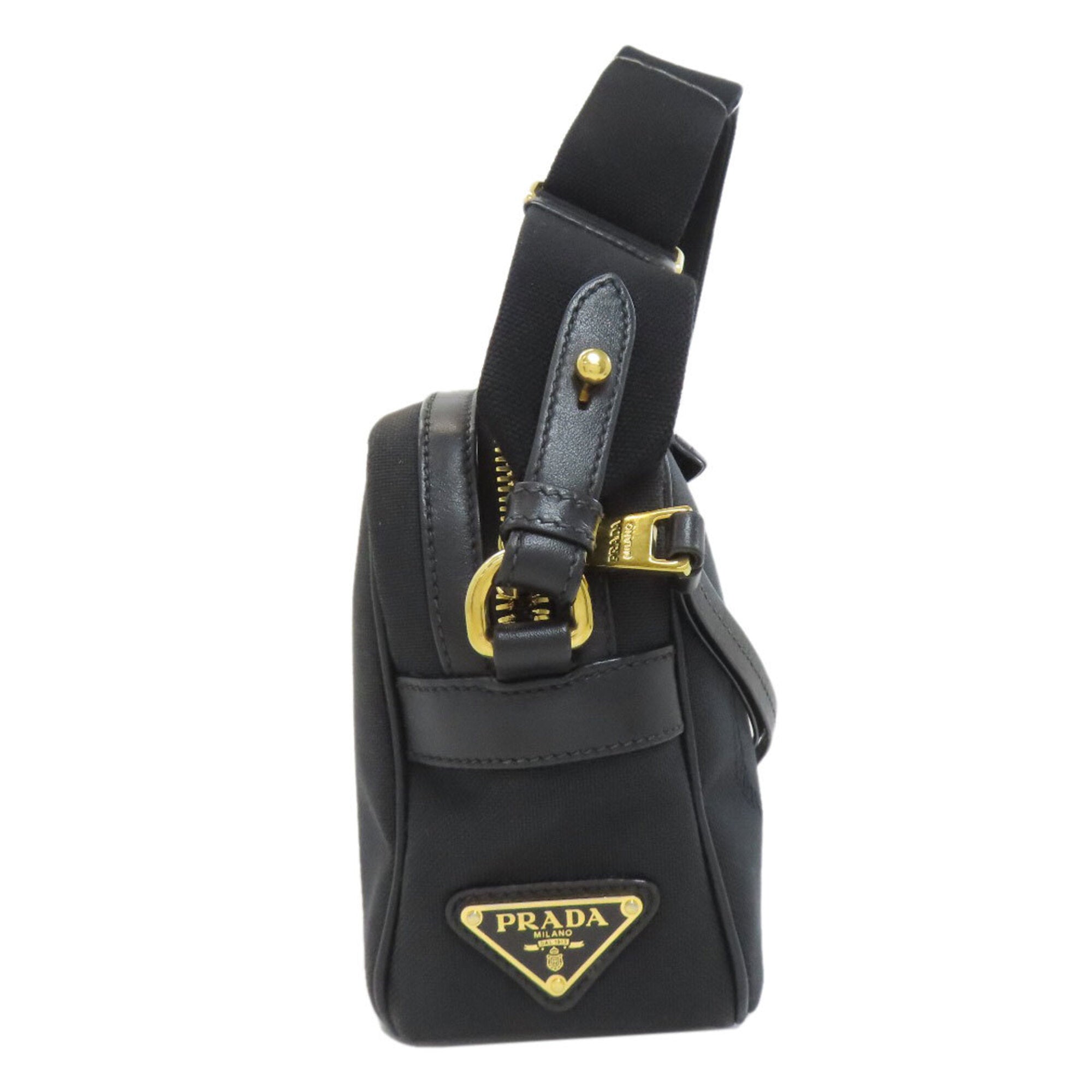 Prada Black Canvas Shoulder Bag (Pre-Owned)