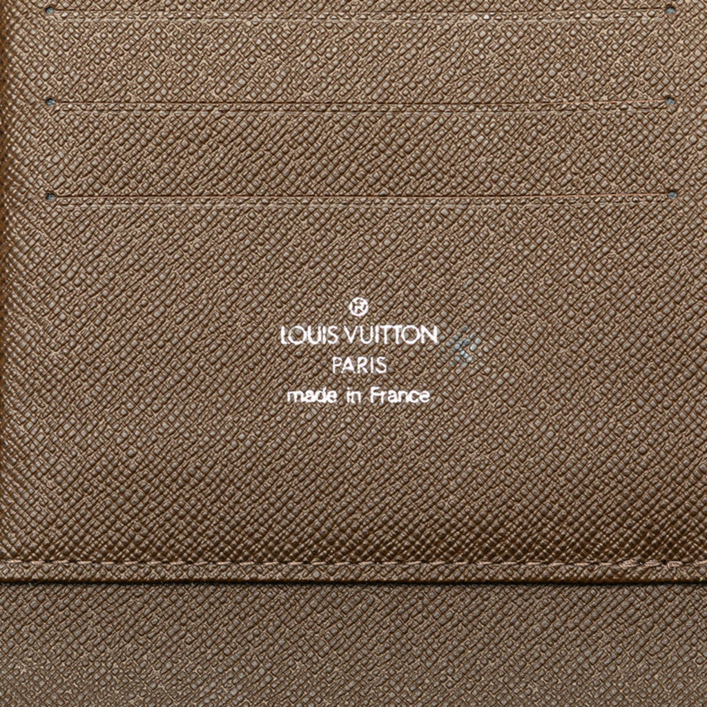 Louis Vuitton Brown Grizzly Leather Pvc Long Wallet (Bi-Fold) (Pre-Owned)