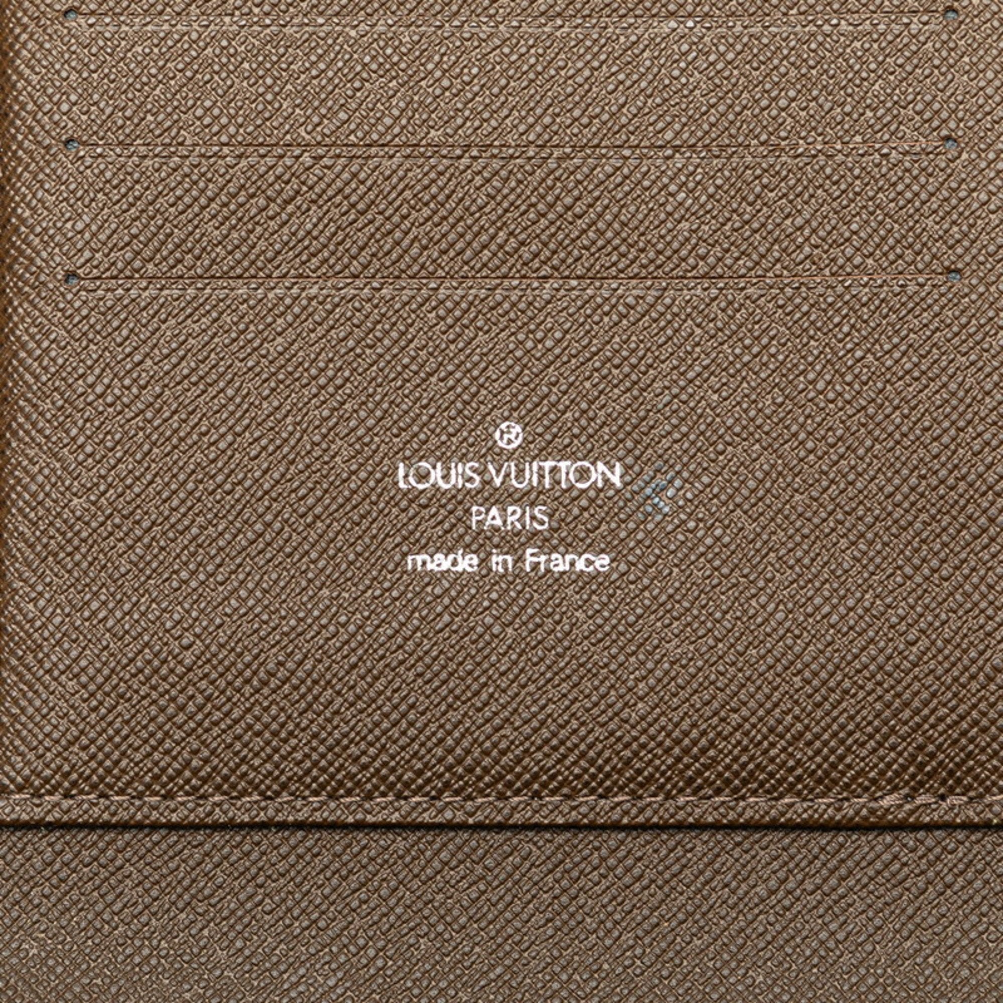 Louis Vuitton Brown Grizzly Leather Pvc Long Wallet (Bi-Fold) (Pre-Owned)
