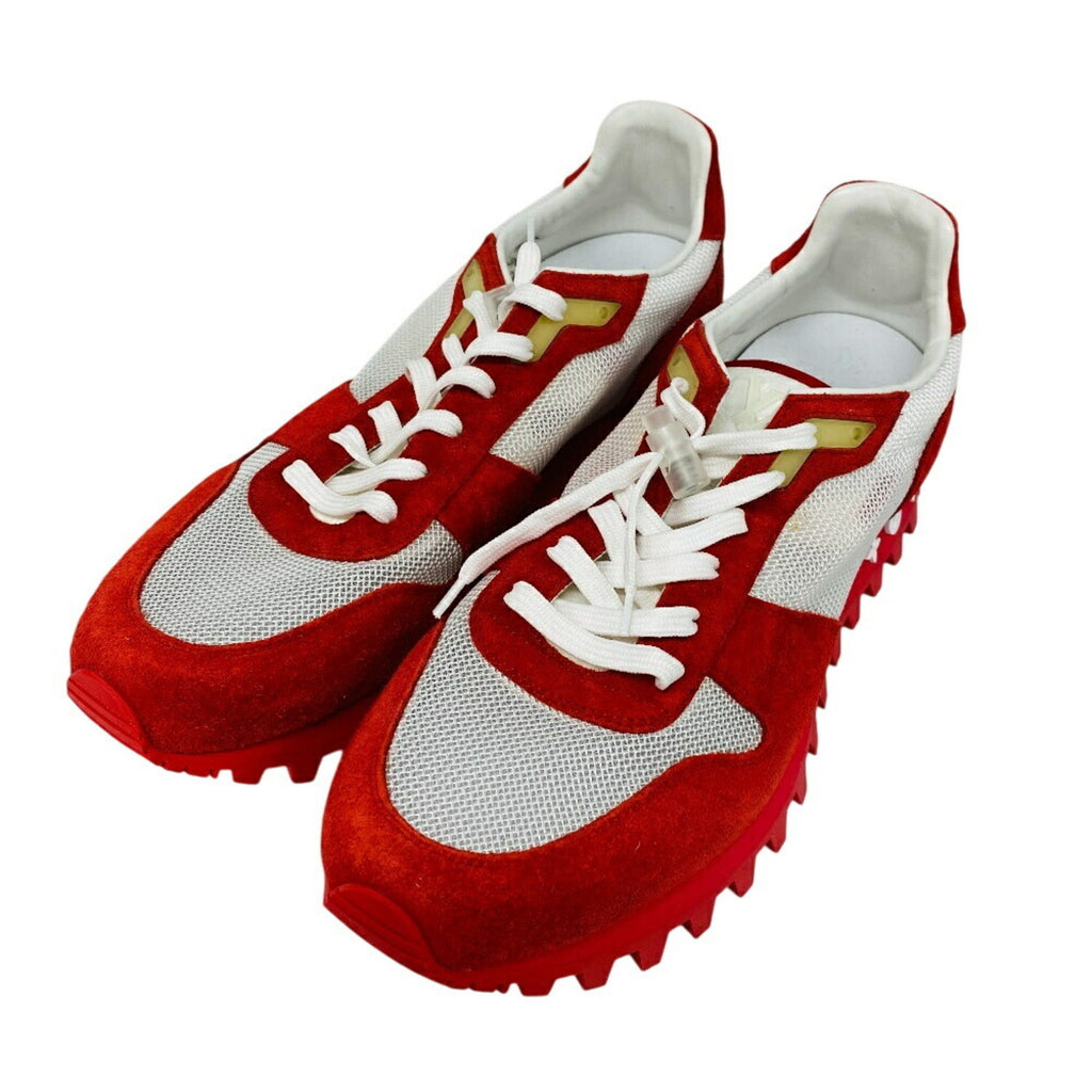 Louis Vuitton Red Color White Sneakers (Pre-Owned)