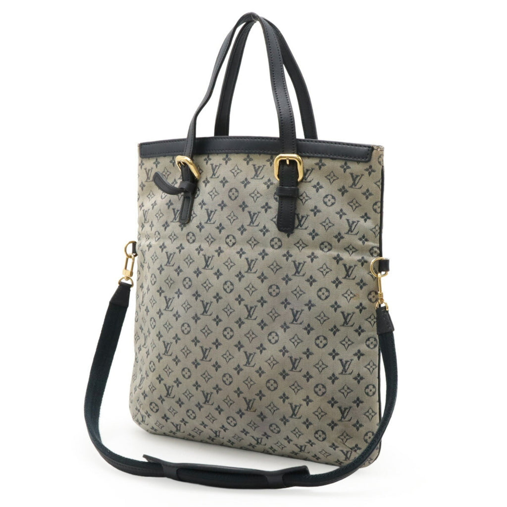 Louis Vuitton Blue Canvas Leather Handbag Shoulder Bag Tote Bag (Pre-Owned)