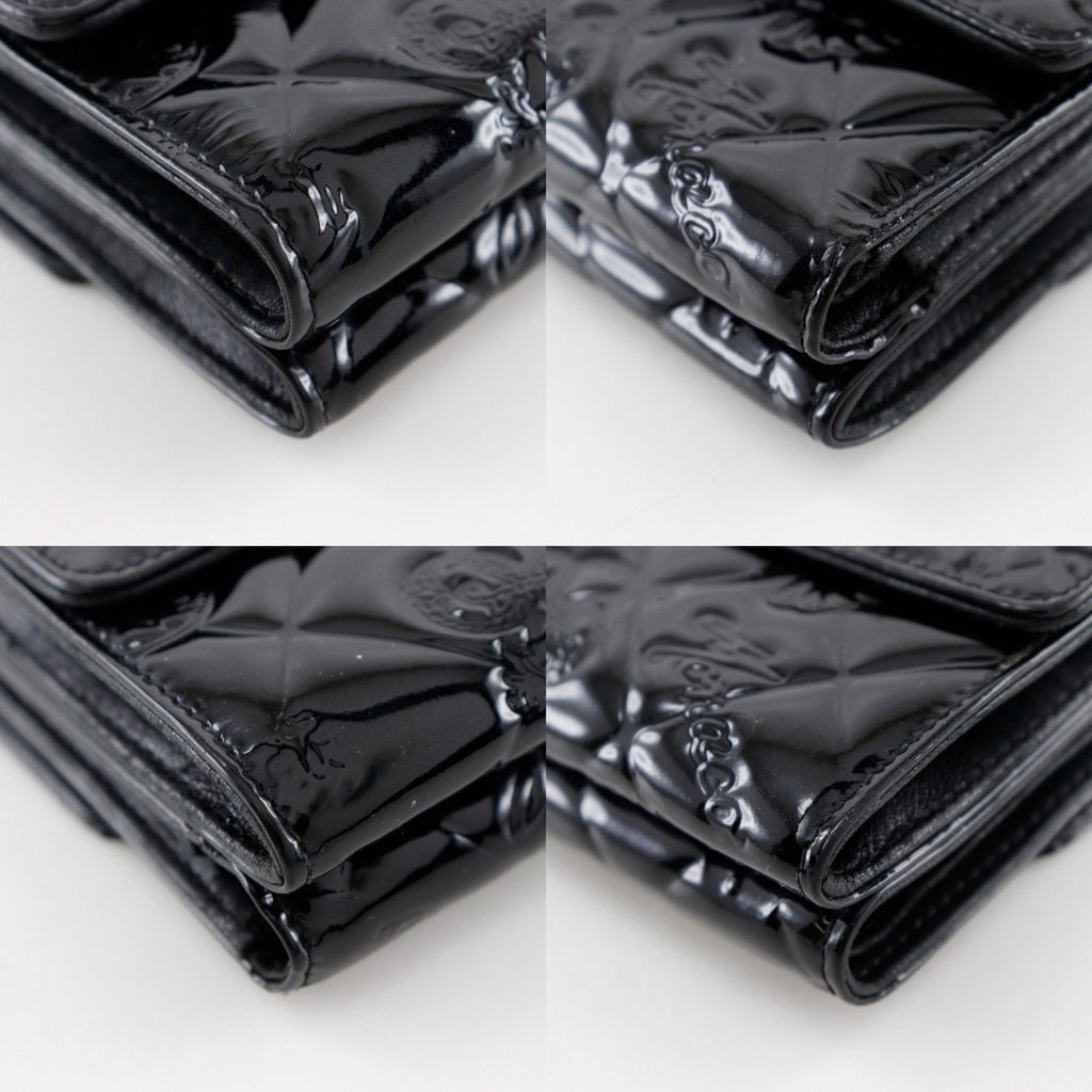 Chanel Black Patent Leather Wallet (Tri-Fold) (Pre-Owned)