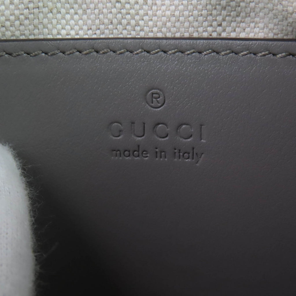 Gucci Gray Leather Handbag Shoulder Bag (Pre-Owned)