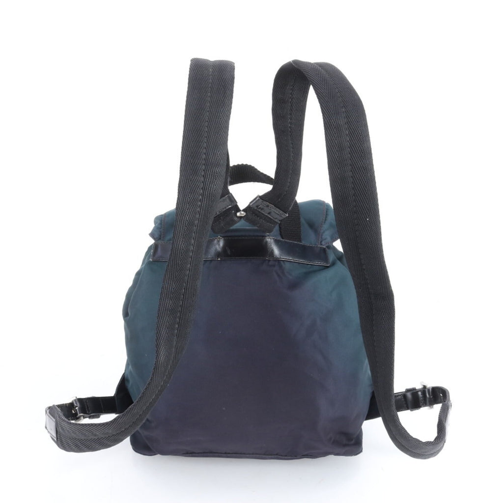Prada Green Nylon Leather Backpack (Pre-Owned)