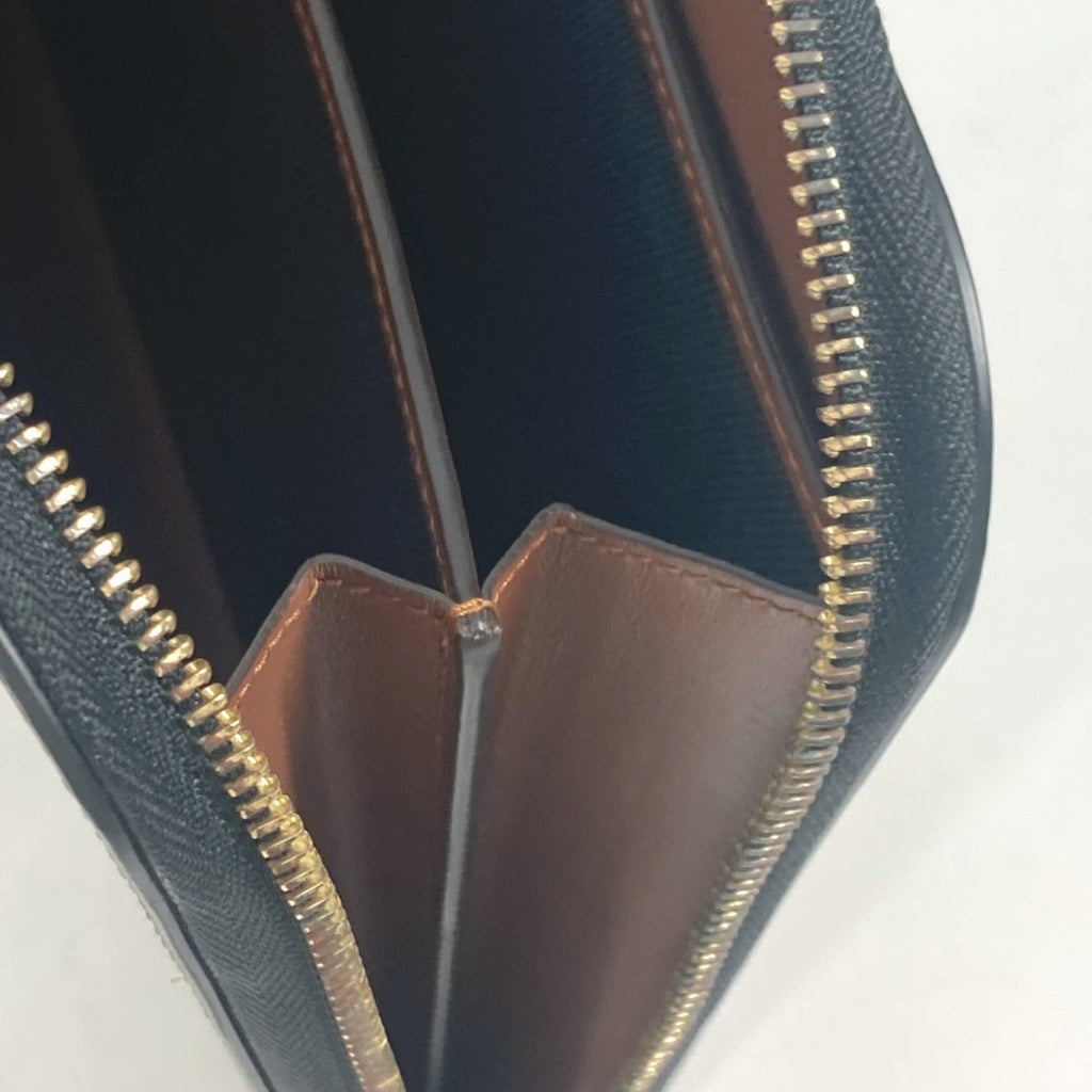 Burberry Brown Leather Canvas Clutch Bag Pouch (Pre-Owned)