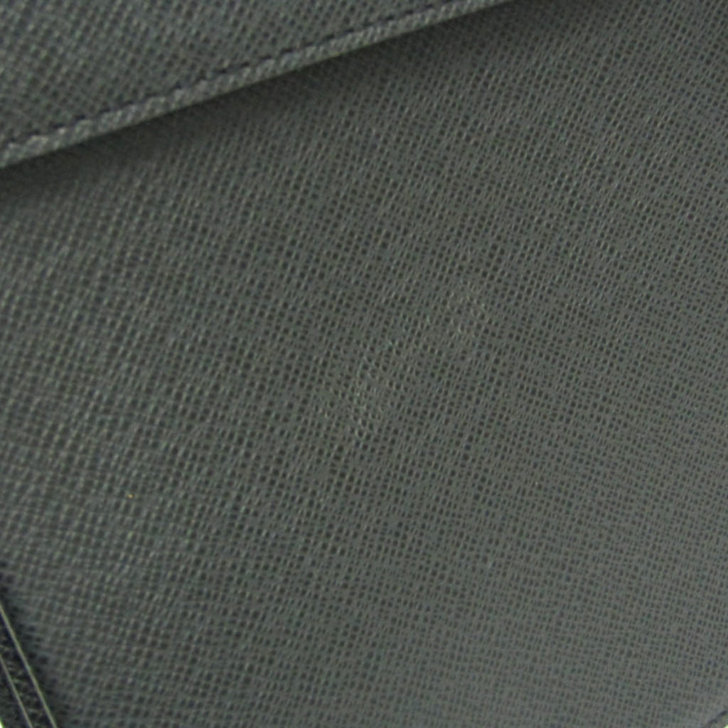 Louis Vuitton Robusto 1 Briefcase Taiga Leather Black Leather Briefcase Bag (Pre-Owned)