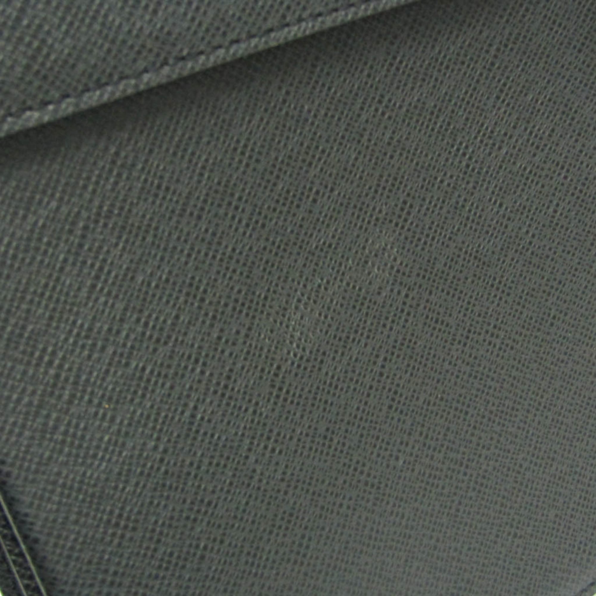 Louis Vuitton Robusto 1 Briefcase Taiga Leather Black Leather Briefcase Bag (Pre-Owned)