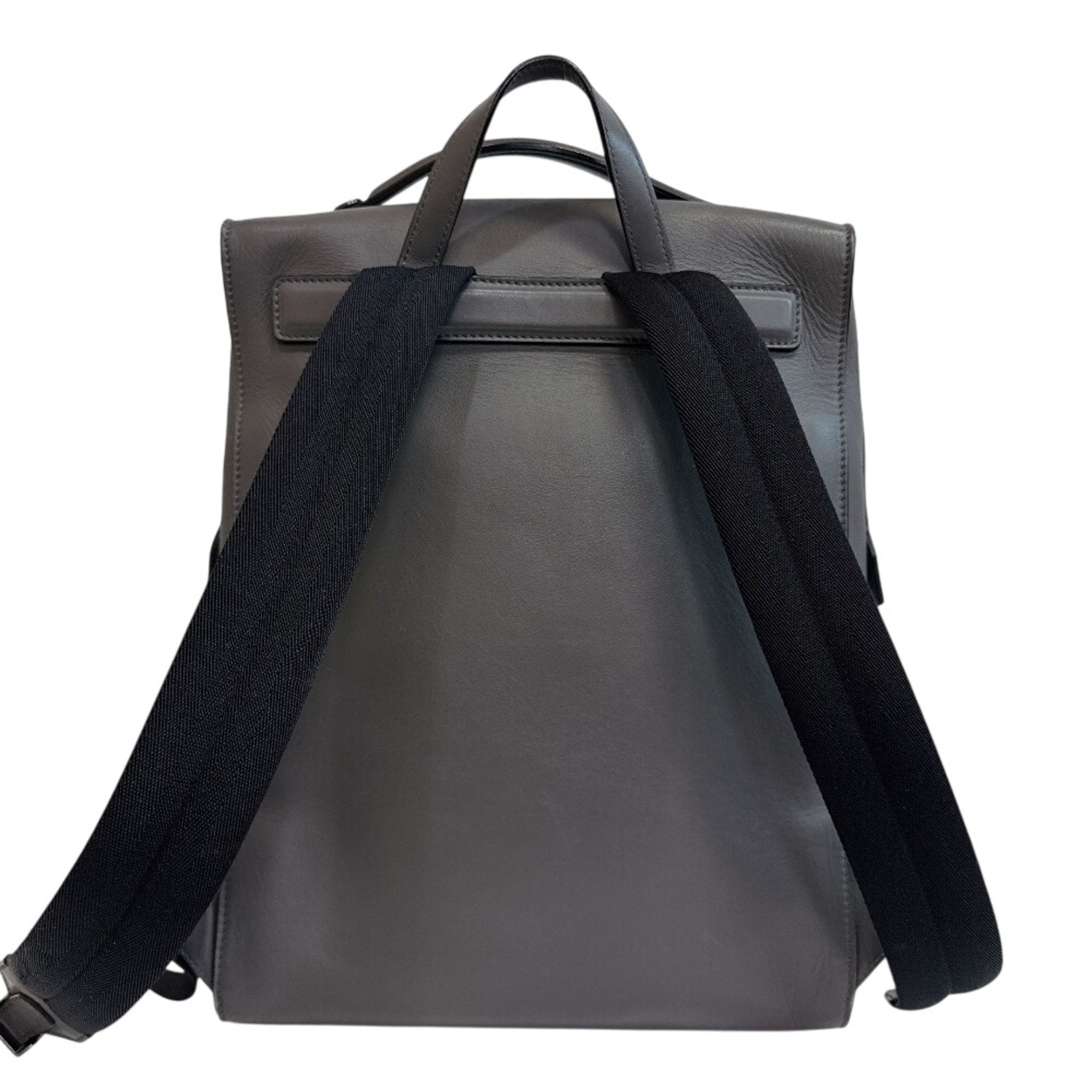 Fendi Gray Leather Backpack (Pre-Owned)