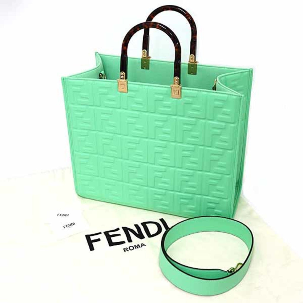 Fendi Black Leather Shoulder Bag Tote Bag (Pre-Owned)