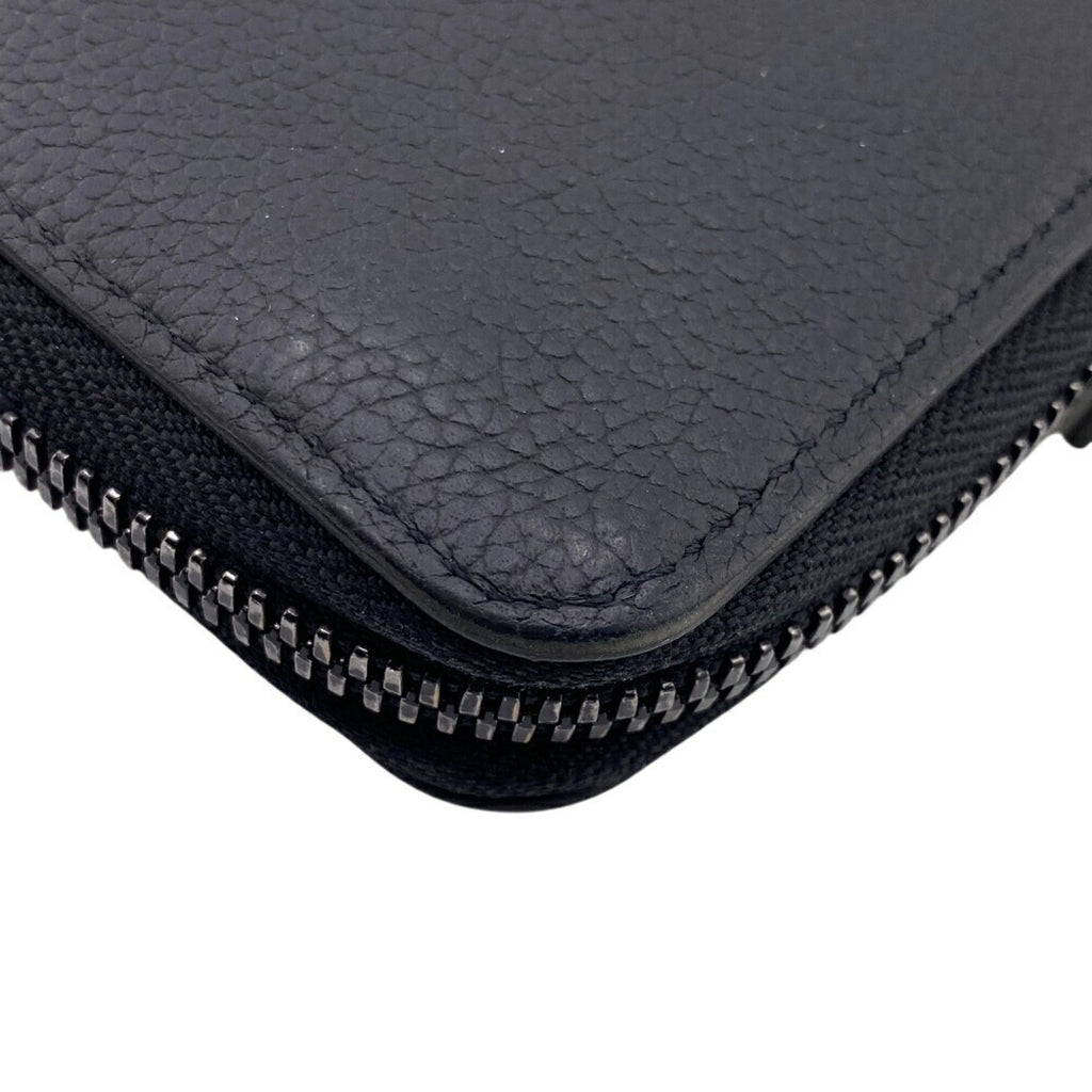 Louis Vuitton Black Leather Long Wallet (Bi-Fold) (Pre-Owned)