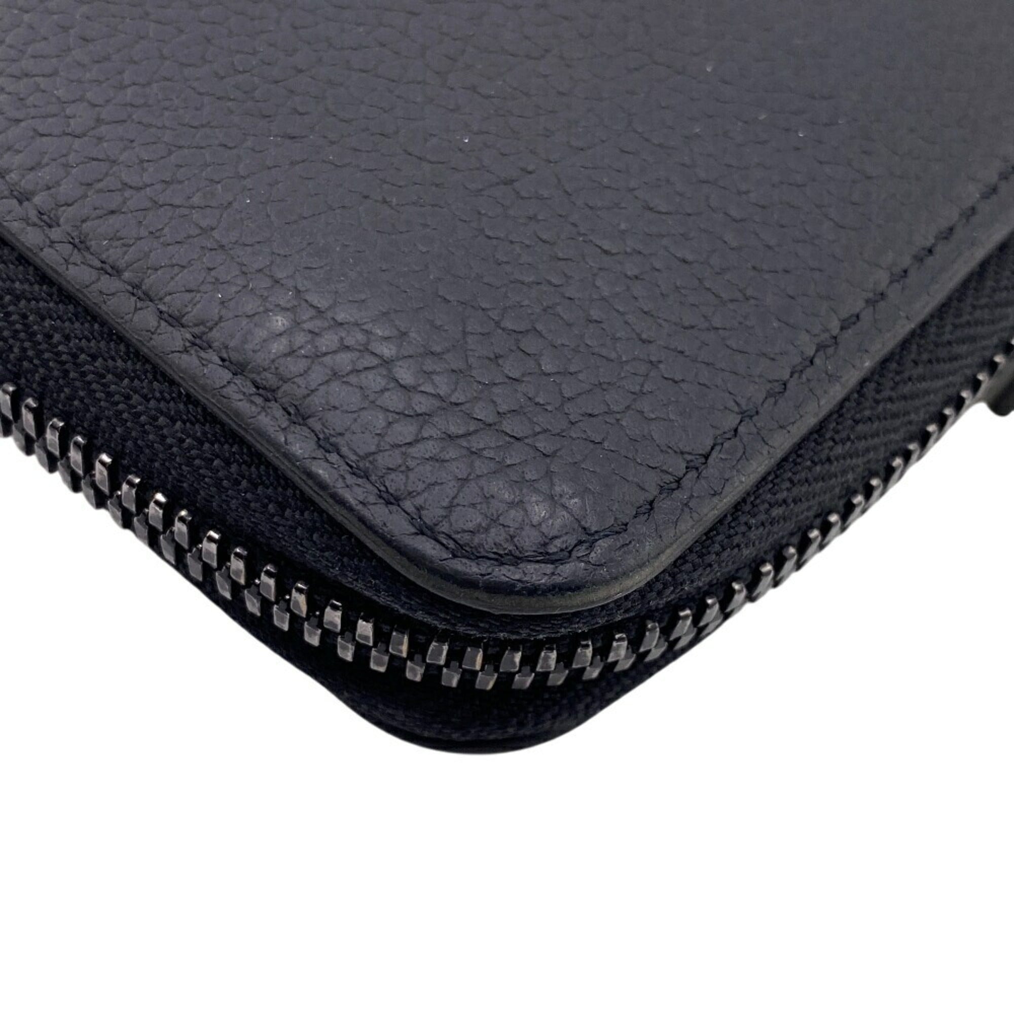 Louis Vuitton Black Leather Long Wallet (Bi-Fold) (Pre-Owned)
