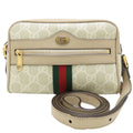 Gucci Beige White Gg Supreme Leather Shoulder Bag (Pre-Owned)