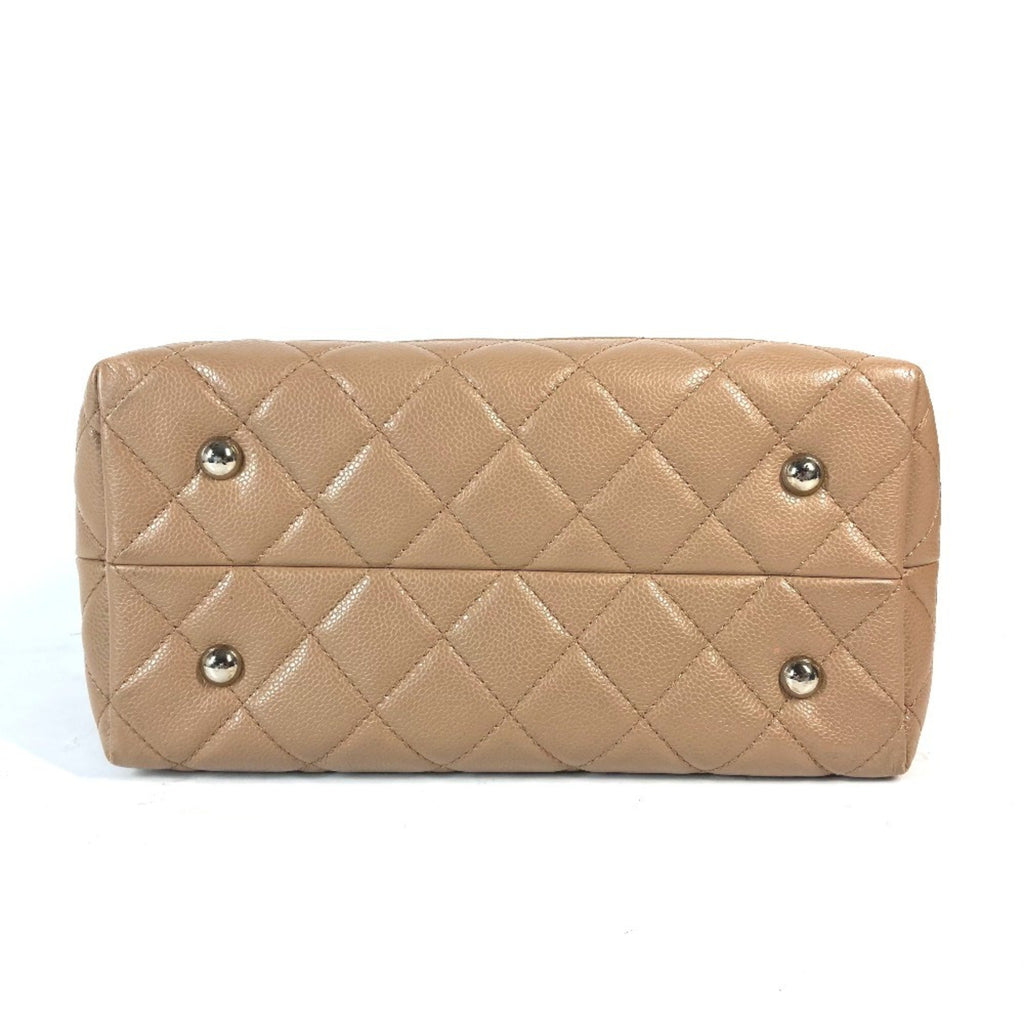 Chanel Beige Grained Calfskin Shoulder Bag Tote Bag (Pre-Owned)