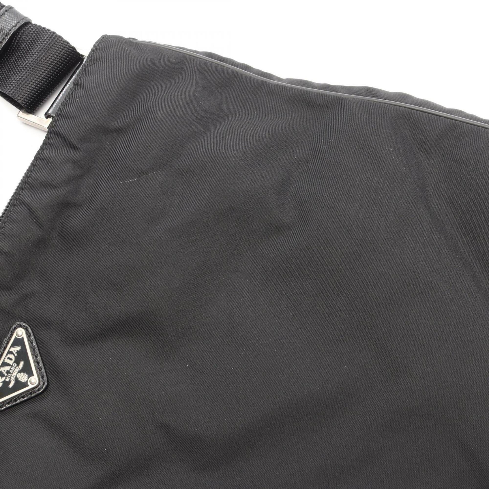Prada Black Nylon Saffiano Triangle Handbag Shoulder Bag (Pre-Owned)