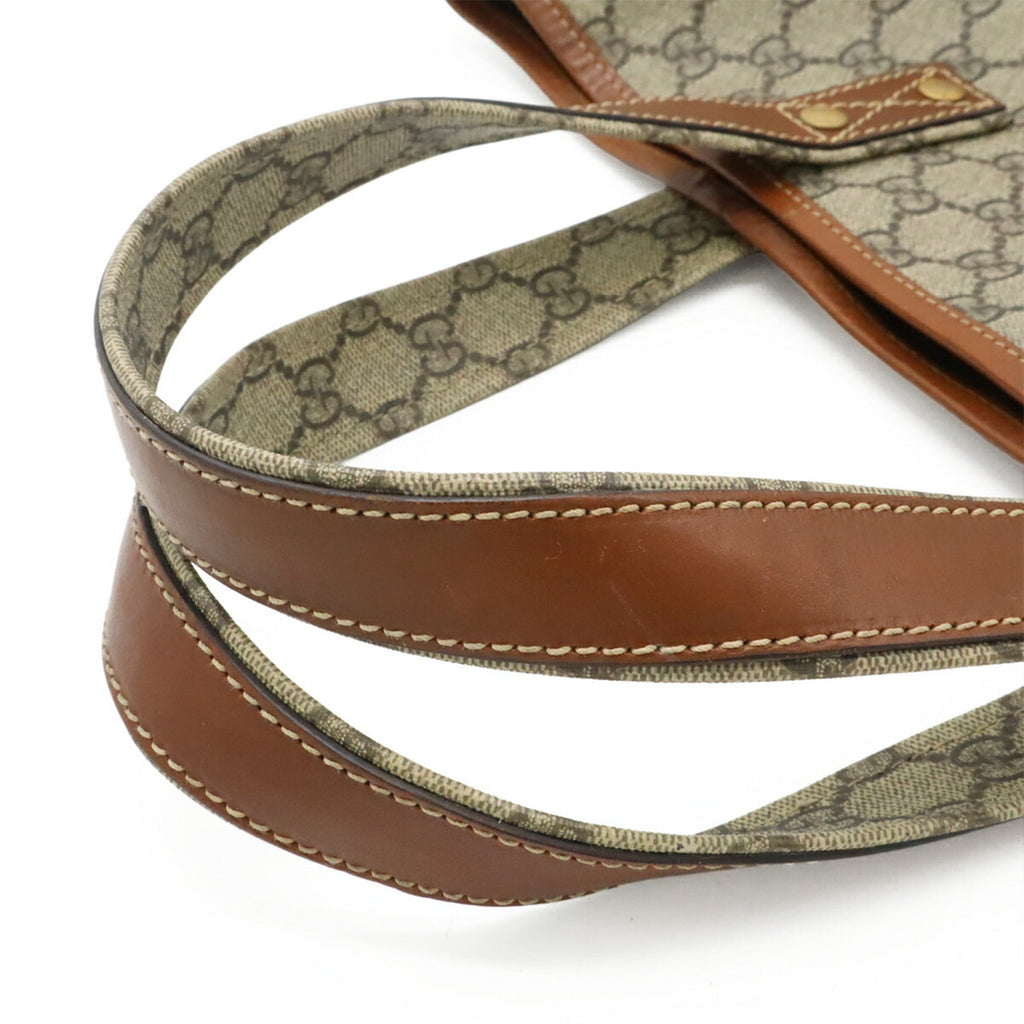 Gucci Beige Brown Gg Supreme Shoulder Bag Tote Bag (Pre-Owned)