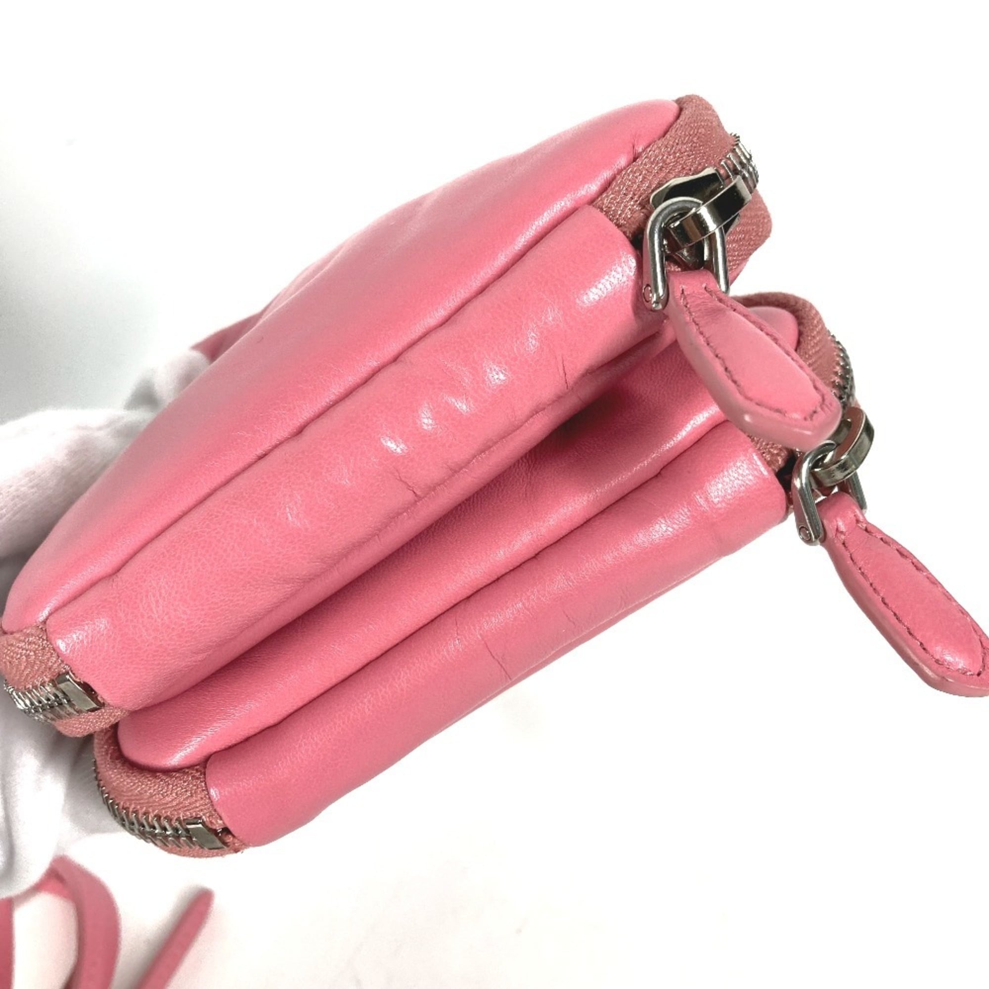 Prada Pink Leather Pochette Pouch Shoulder Bag (Pre-Owned)
