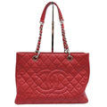 Chanel Red Color Caviar Leather Tote Bag (Pre-Owned)